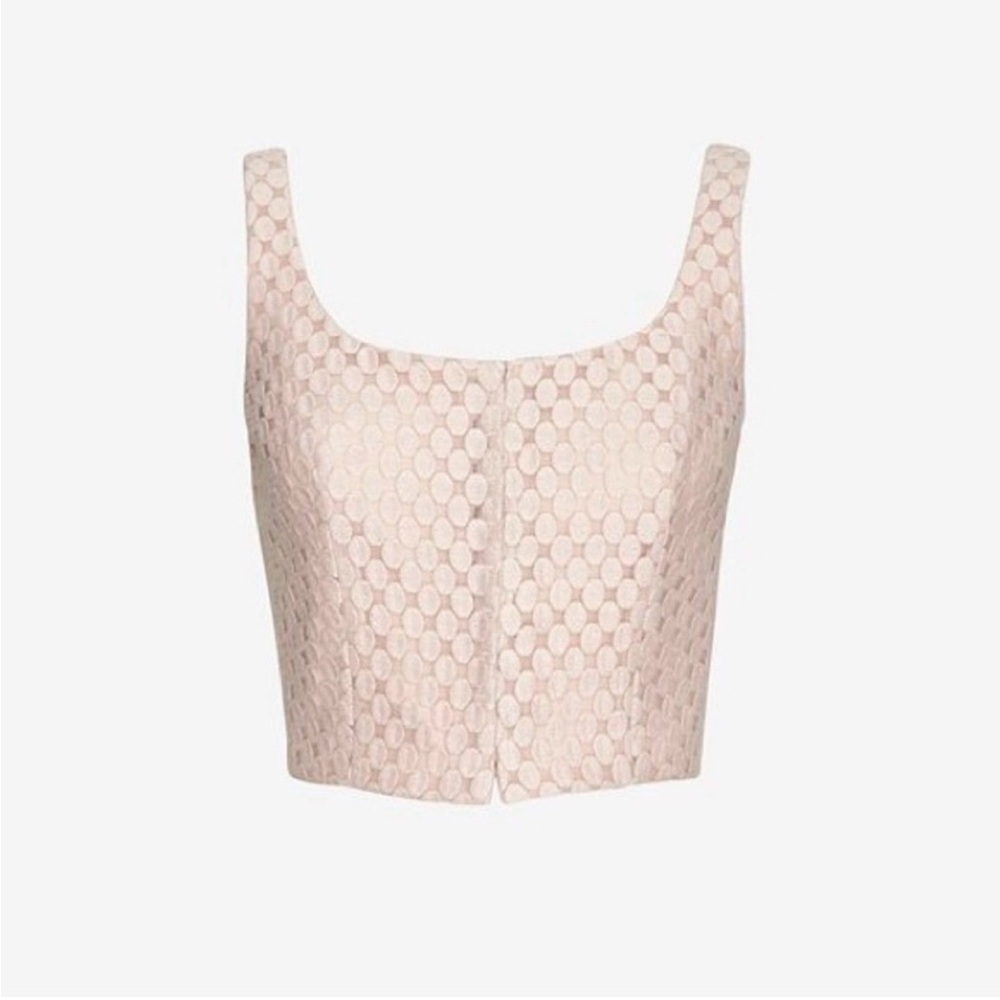 INTERMIX Blush Circle-Jacquard Square-Neck Crop Top